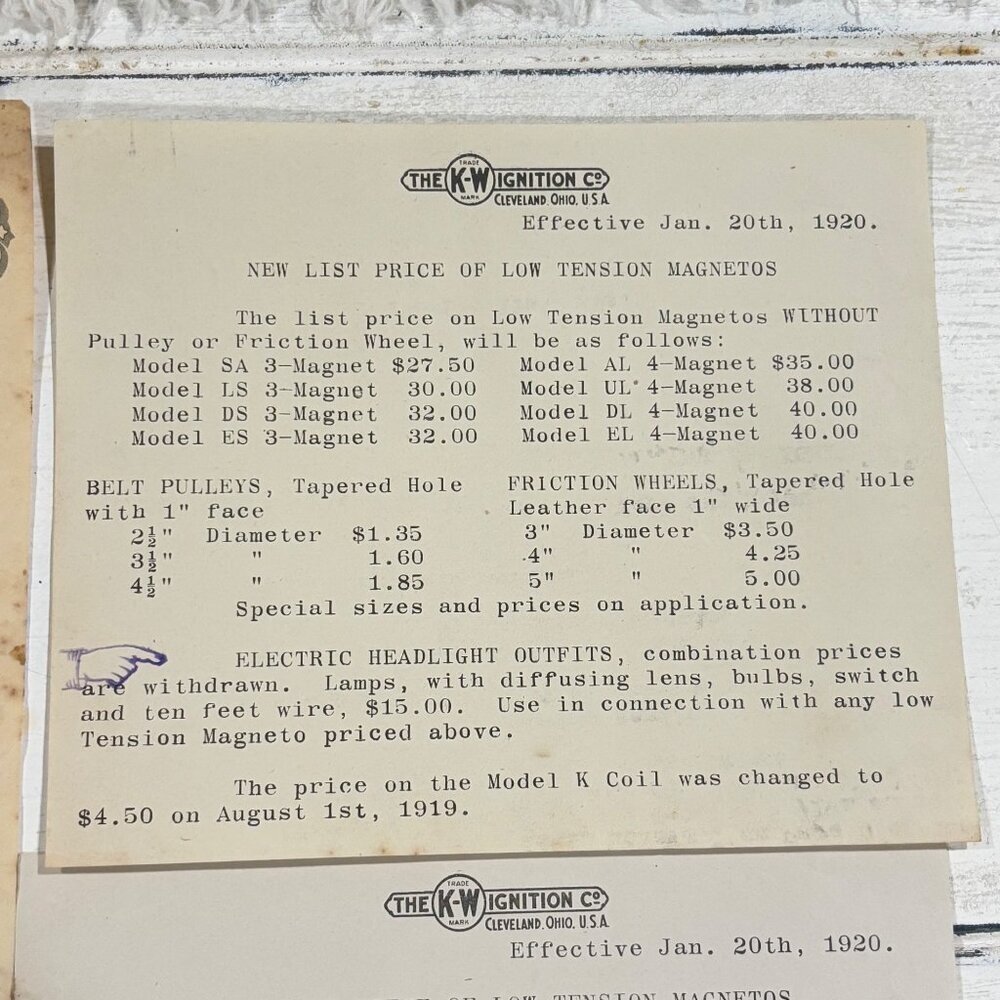 Antique K W Ignition Co Letterhead Pricing Auto Tractor Model Photos Graphic - Picture 9 of 11